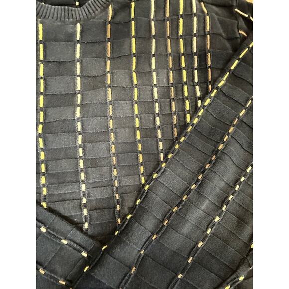 Vintage Tosani Black Sweater, Men’s Large, 100% Cotton Knit Retro 90s - Picture 2 of 5